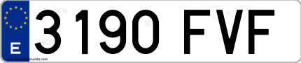 Ejemplo de matrícula de coche ordinaria 3190 FVF