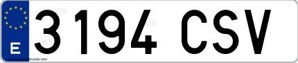 Ejemplo de matrícula española 3194 CSV