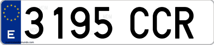 Ejemplo de matrícula de coche ordinaria 3195 CCR
