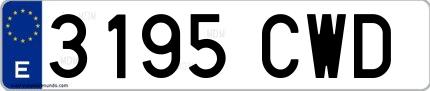 Ejemplo de matrícula española 3195 CWD