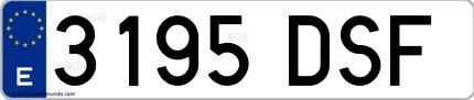 Ejemplo de matrícula española 3195 DSF
