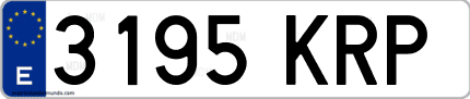 Ejemplo de matrícula de coche ordinaria 3195 KRP