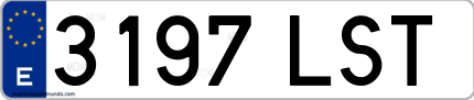 Ejemplo de matrícula de coche ordinaria 3197 LST