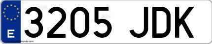 Ejemplo de matrícula española 3205 JDK