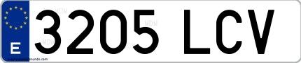 Ejemplo de matrícula española 3205 LCV