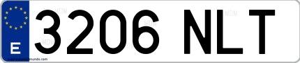 Ejemplo de matrícula española 3206 NLT