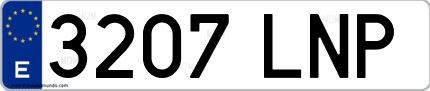 Ejemplo de matrícula de coche ordinaria 3207 LNP