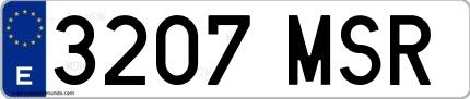 Ejemplo de matrícula española 3207 MSR