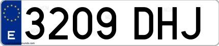 Ejemplo de matrícula española 3209 DHJ