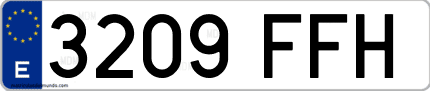 Ejemplo de matrícula de coche ordinaria 3209 FFH