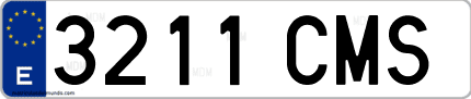 Ejemplo de matrícula de coche ordinaria 3211 CMS