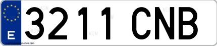 Ejemplo de matrícula española 3211 CNB