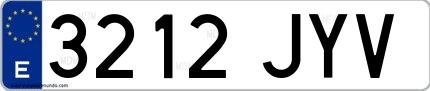 Ejemplo de matrícula española 3212 JYV
