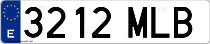 Ejemplo de matrícula de coche ordinaria 3212 MLB