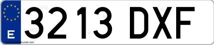 Ejemplo de matrícula española 3213 DXF