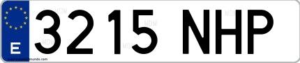 Ejemplo de matrícula española 3215 NHP