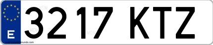Ejemplo de matrícula española 3217 KTZ