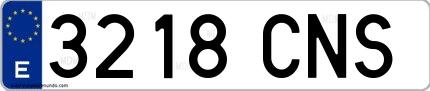 Ejemplo de matrícula española 3218 CNS