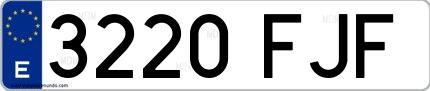 Ejemplo de matrícula española 3220 FJF