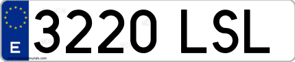 Ejemplo de matrícula de coche ordinaria 3220 LSL