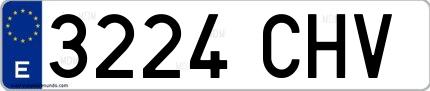 Ejemplo de matrícula de coche ordinaria 3224 CHV