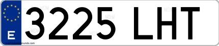 Ejemplo de matrícula española 3225 LHT