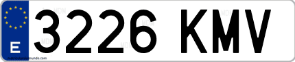 Ejemplo de matrícula de coche ordinaria 3226 KMV