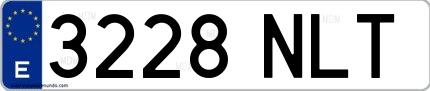 Ejemplo de matrícula española 3228 NLT