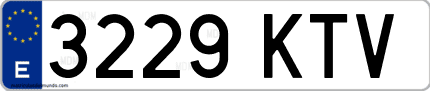 Ejemplo de matrícula de coche ordinaria 3229 KTV