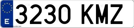 Ejemplo de matrícula española 3230 KMZ