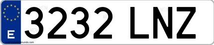 Ejemplo de matrícula española 3232 LNZ