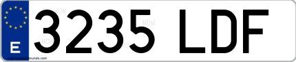 Ejemplo de matrícula española 3235 LDF