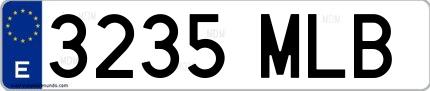 Ejemplo de matrícula española 3235 MLB