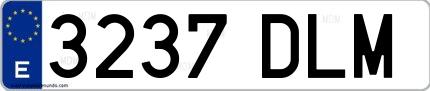 Ejemplo de matrícula española 3237 DLM