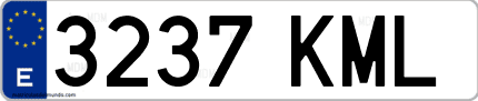 Ejemplo de matrícula de coche ordinaria 3237 KML