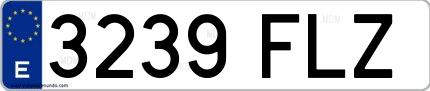 Ejemplo de matrícula española 3239 FLZ