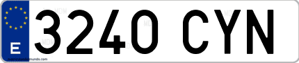 Ejemplo de matrícula de coche ordinaria 3240 CYN