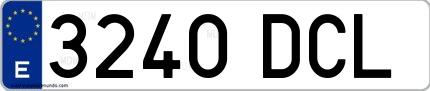 Ejemplo de matrícula española 3240 DCL