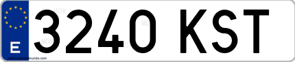 Ejemplo de matrícula de coche ordinaria 3240 KST
