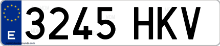 Ejemplo de matrícula de coche ordinaria 3245 HKV