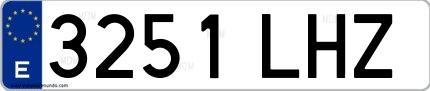 Ejemplo de matrícula española 3251 LHZ