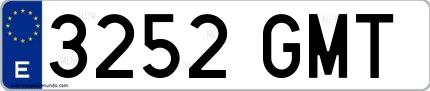 Ejemplo de matrícula española 3252 GMT