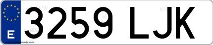 Ejemplo de matrícula española 3259 LJK