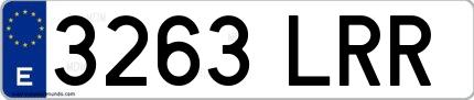 Ejemplo de matrícula española 3263 LRR