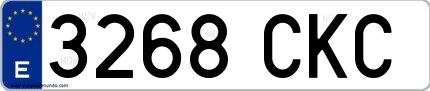 Ejemplo de matrícula española 3268 CKC