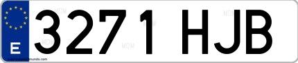 Ejemplo de matrícula española 3271 HJB