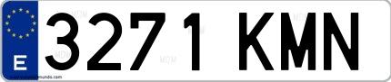 Ejemplo de matrícula española 3271 KMN