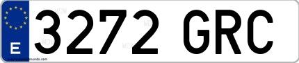 Ejemplo de matrícula española 3272 GRC