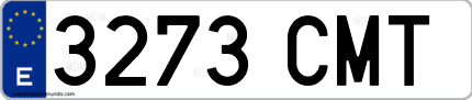 Ejemplo de matrícula de coche ordinaria 3273 CMT