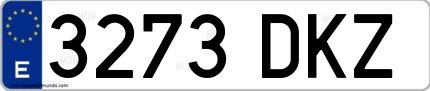 Ejemplo de matrícula española 3273 DKZ